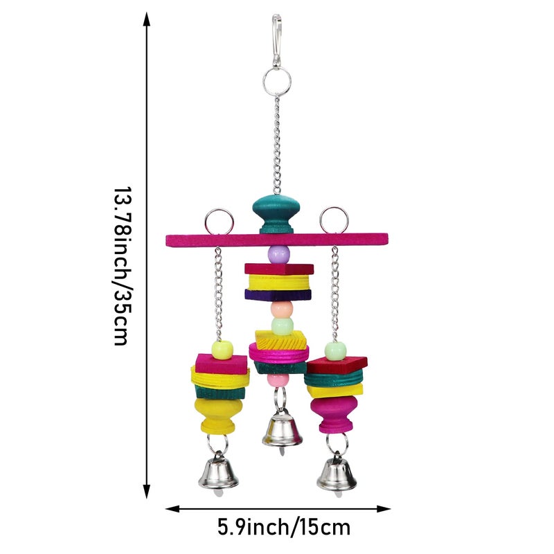 Litewoo Bird Parrot Parakeet Toys, Colorful Bite Wood Swing Toy for Small Medium Parakeet Cockatiel Budgie Cockatoo Macaw Conure Parrotï¼ˆCï¼‰ - Image 2